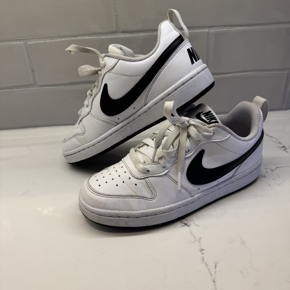 Kids' Nike Court Borough Low Top Recraft‎ 3.5Y Sneakers White / Black DV5456-104